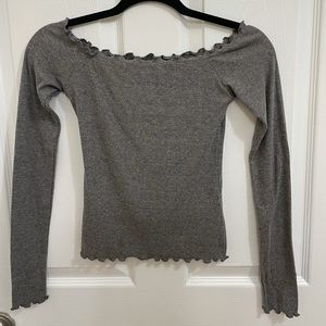 grey off the shoulder top!